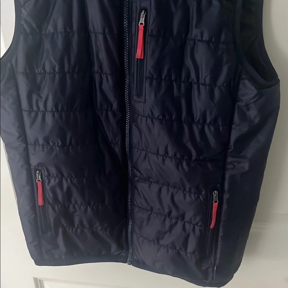 Vineyard Vines Navy Sz 16 Youth quilted puffer vest Blue & pink